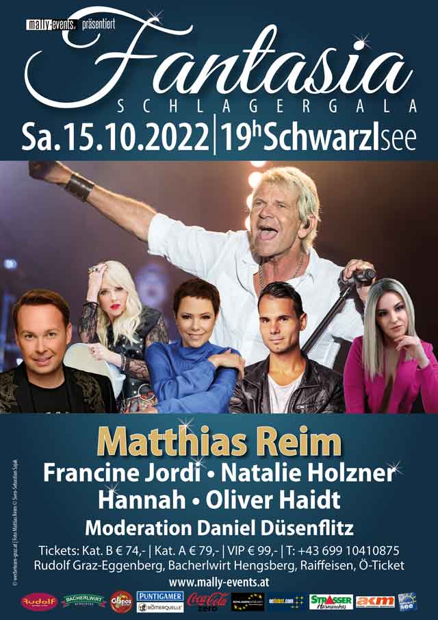 Fantasia Schlagergala 2022 Herbstkonzert Schwarzlsee